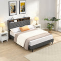 King-Size Upholstered Platform Bed Frame with Modern Button-Tufted