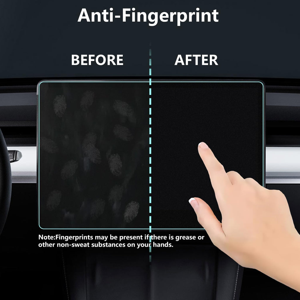 Tesla Model Y Juniper 2025-2026 & Model 3 Highland 2024-2026+ Matte Screen Protector – 2-Pack 15.4” Front & Rear 9H+ Tempered Glass, 16” Front Screen Protector Only, Anti-Glare & Fingerprint Dashboard Display Cover