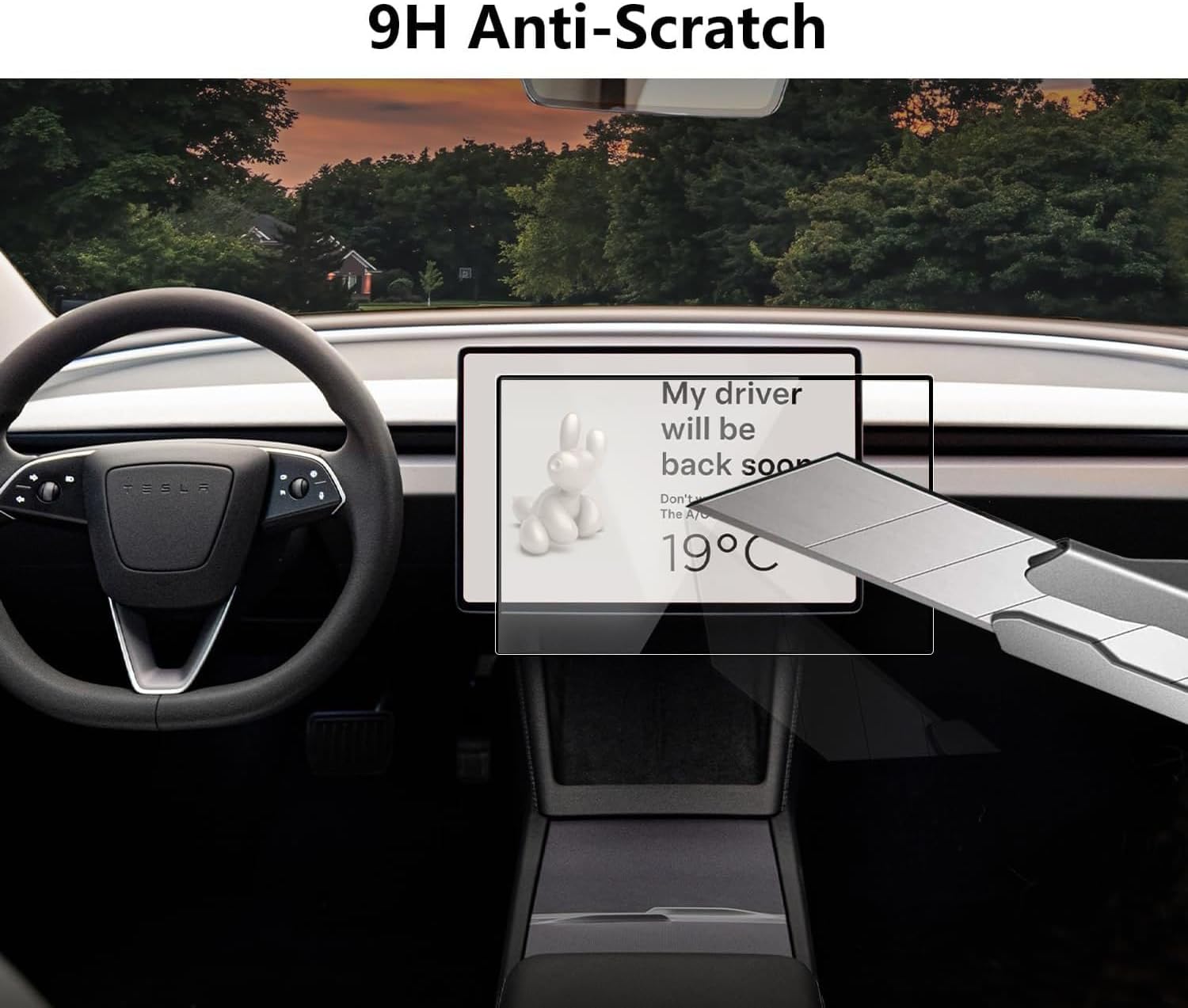 Tesla Model Y Juniper 2025-2026 & Model 3 Highland 2024-2026+ Matte Screen Protector – 2-Pack 15.4” Front & Rear 9H+ Tempered Glass, 16” Front Screen Protector Only, Anti-Glare & Fingerprint Dashboard Display Cover