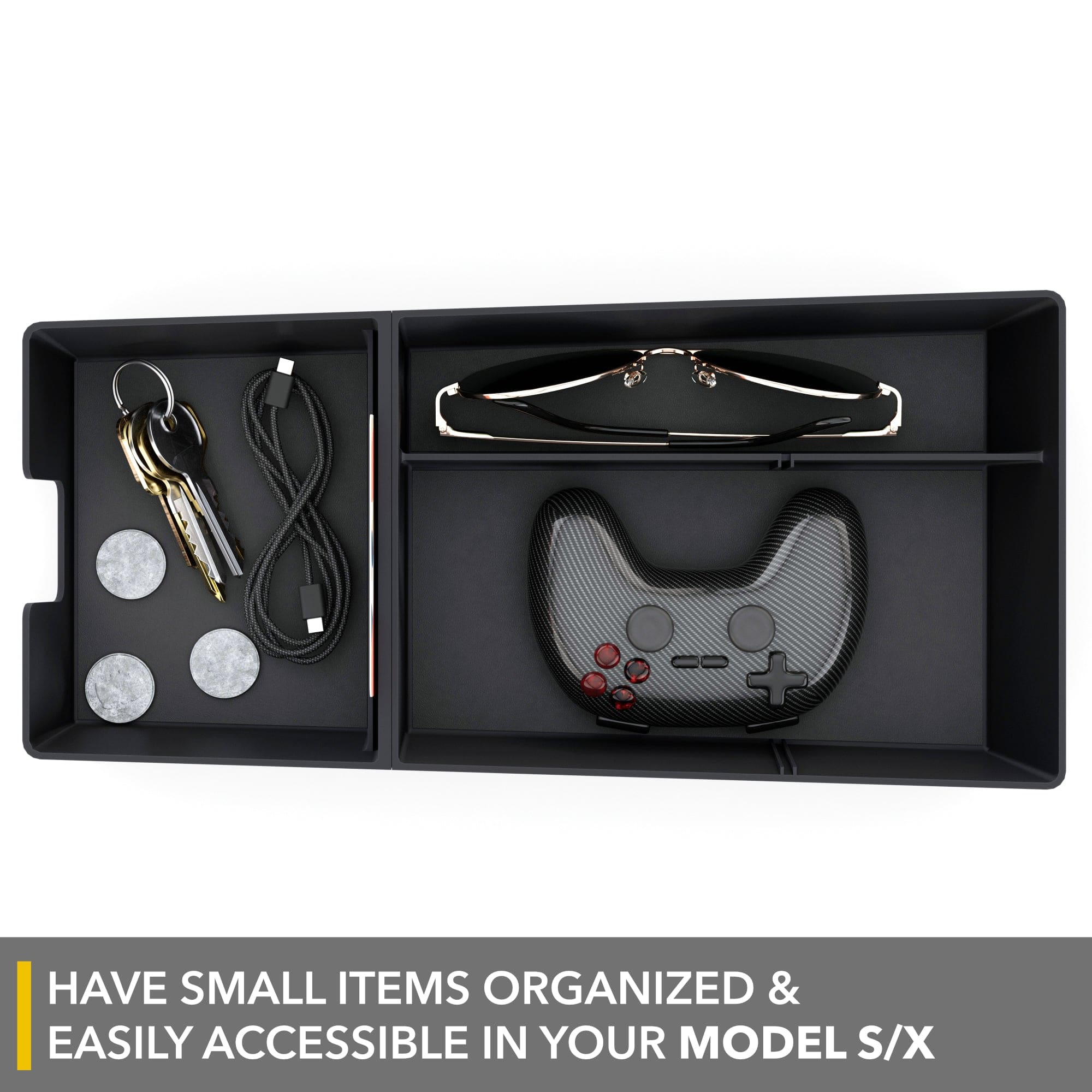 Lower Center Console Organizer | Tesla Model S / Tesla Model X 2021-2026