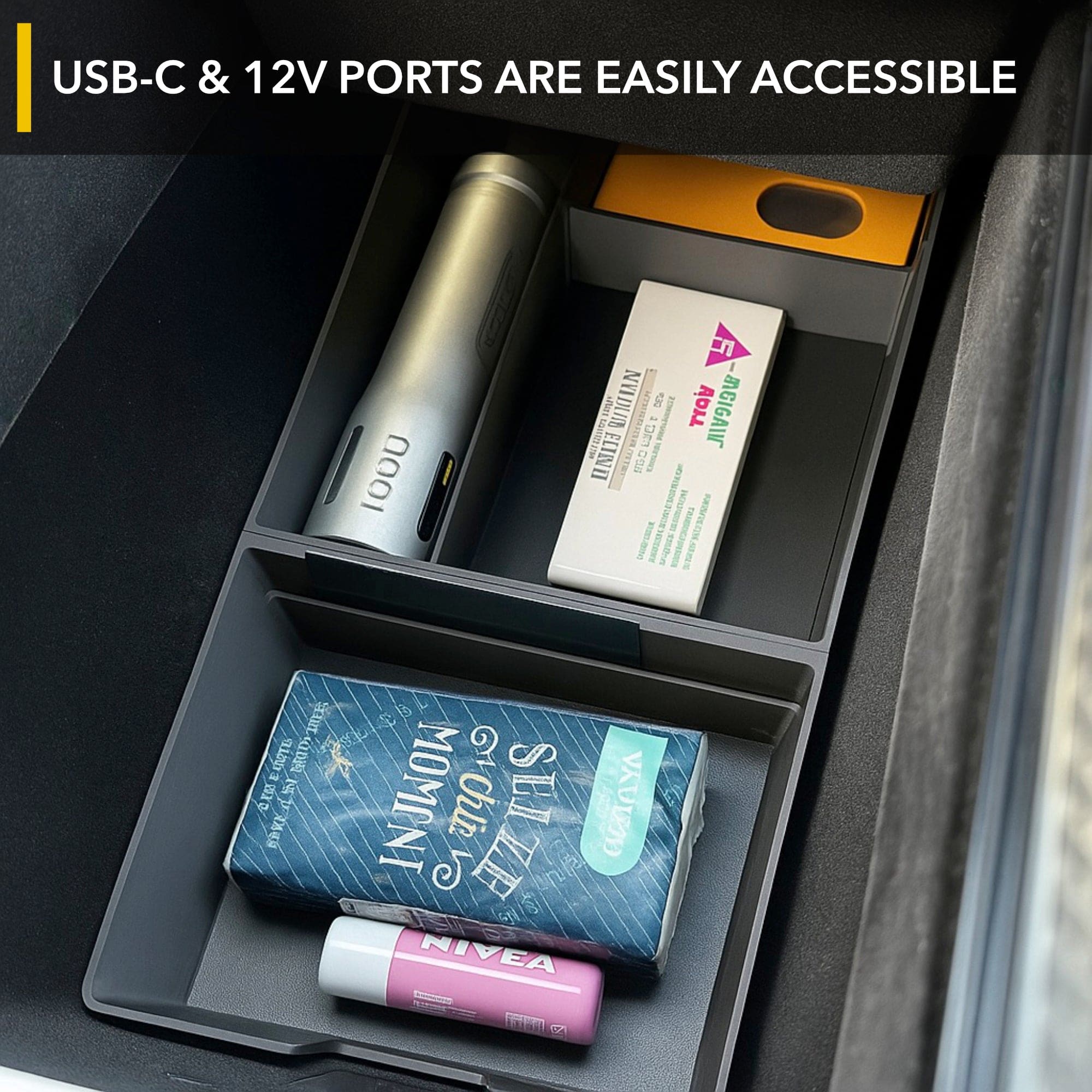 Lower Center Console Organizer | Tesla Model S / Tesla Model X 2021-2026