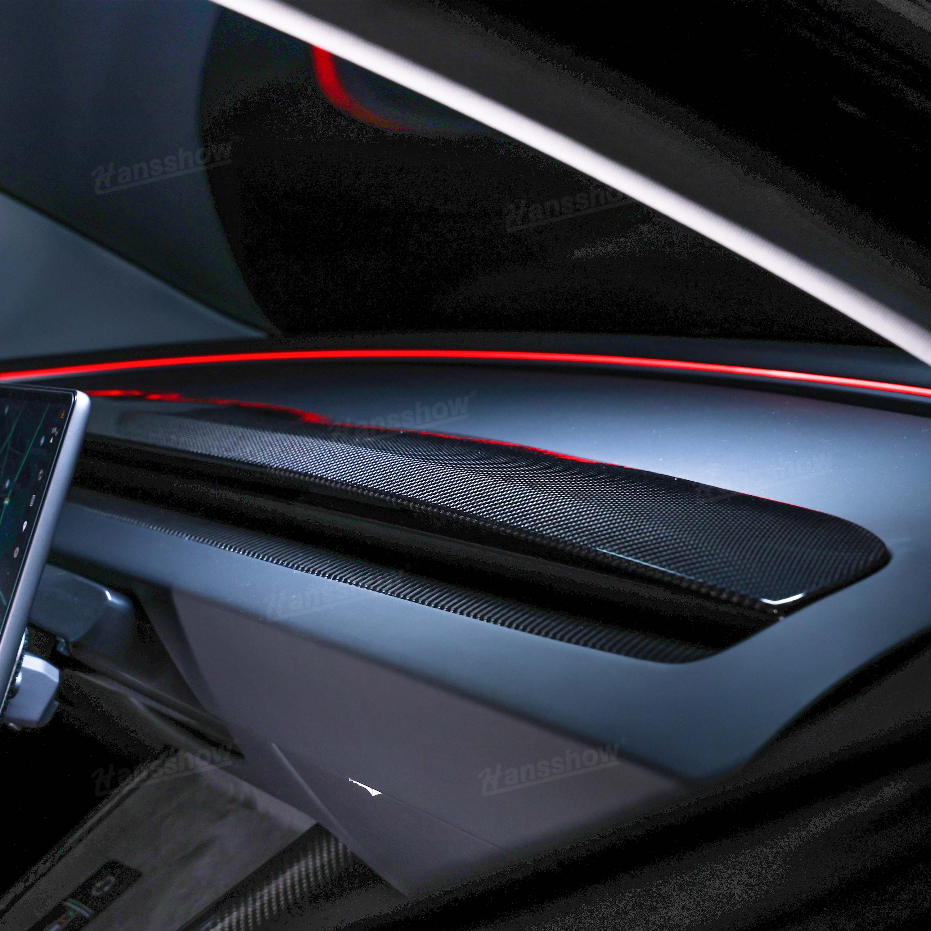 Tesla Dashboard Panel Trim Replacement In Real Carbon Fiber for Model 3 Highland & Y Juniper