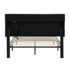 King-Size Upholstered Platform Bed Frame with Modern Button-Tufted