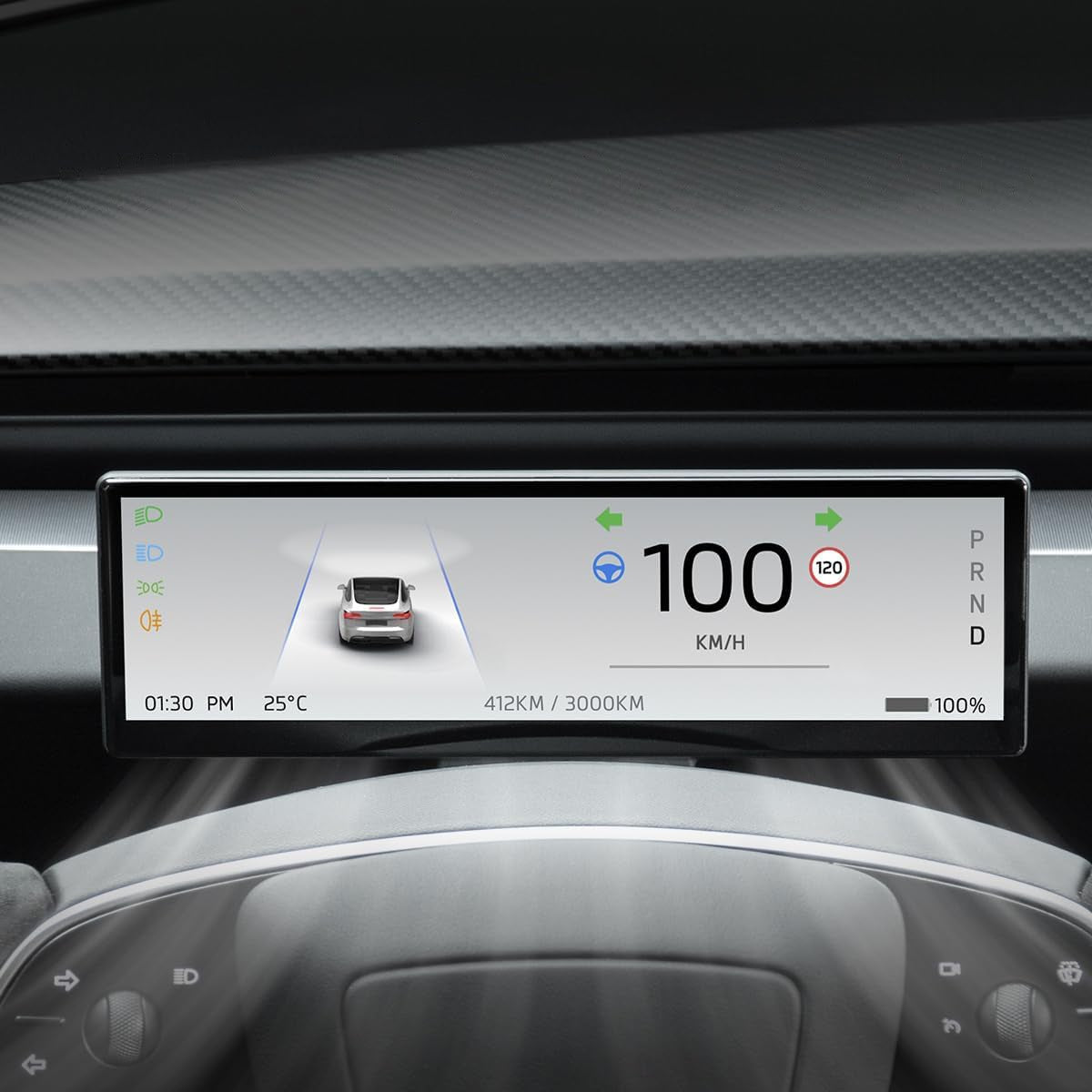 8.8 Inch Touch Screen Instrument Cluster Dashboard Display for Model 3 / Y