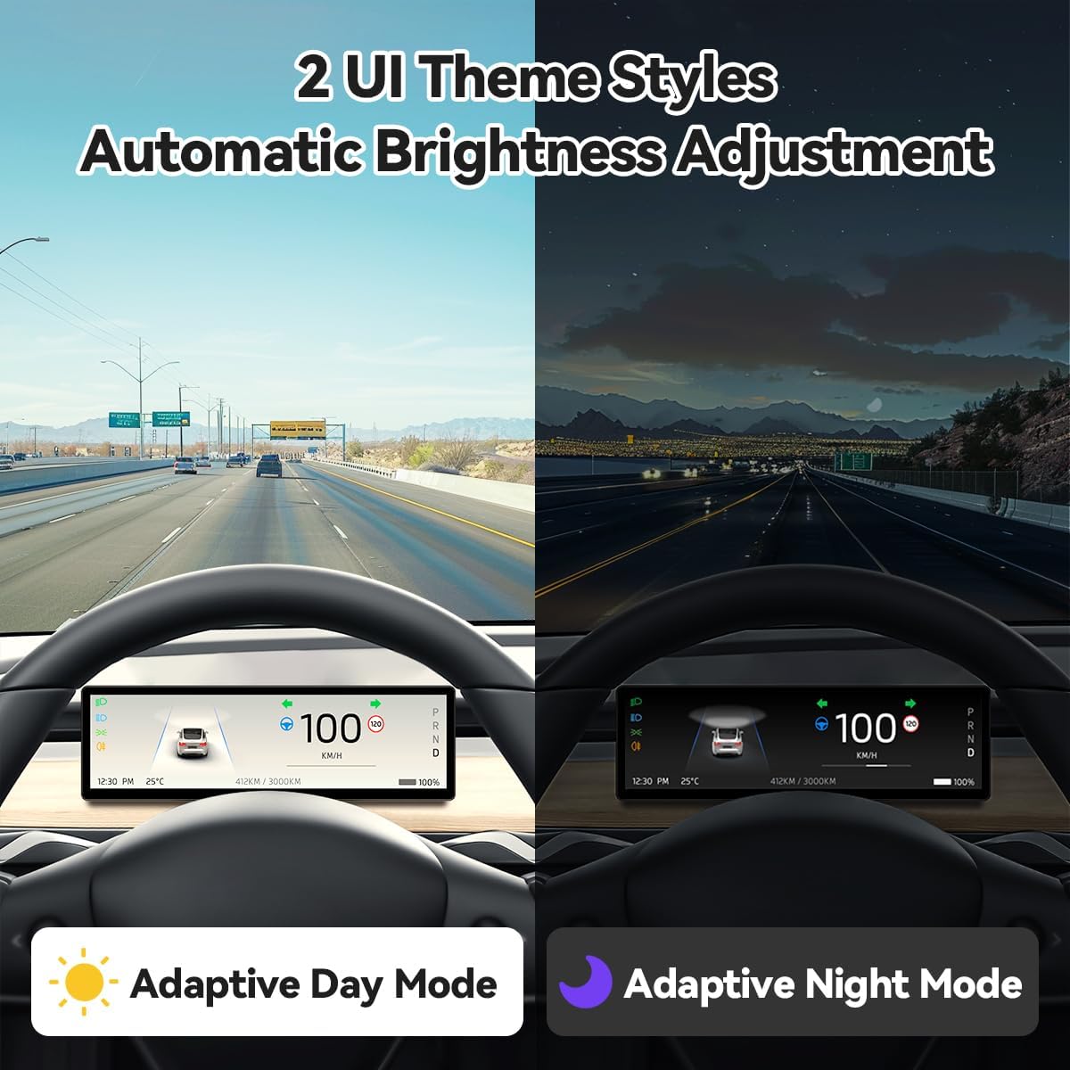 8.8 Inch Touch Screen Instrument Cluster Dashboard Display for Model 3 / Y