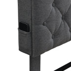 King-Size Upholstered Platform Bed Frame with Modern Button-Tufted