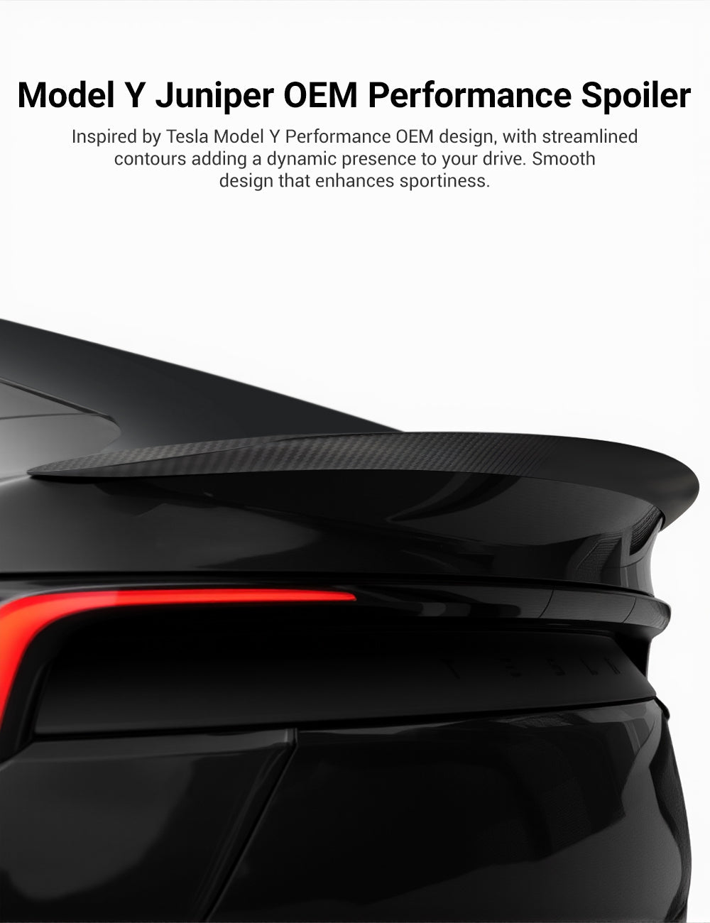 Performance Style Dry Carbon Fiber Spoiler for Model Y Juniper 2025+ |