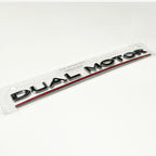 “Dual Motor Performance” Chrome Tesla Emblems | Genuine OEM Original Rear Trunk Badging