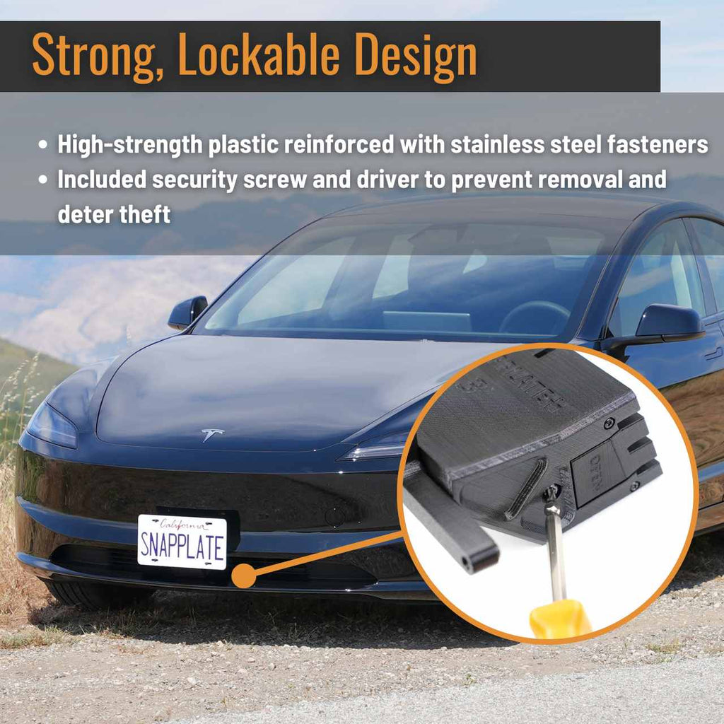 Tesla Model 3 SnapPlate Front License Plate Holder