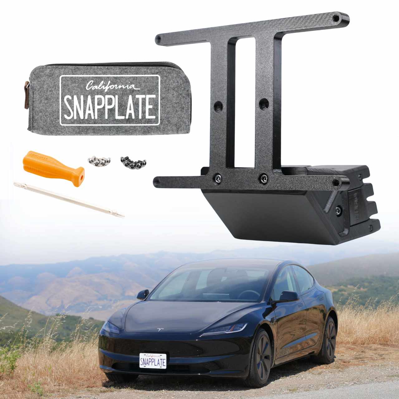Tesla Model 3 SnapPlate Front License Plate Holder