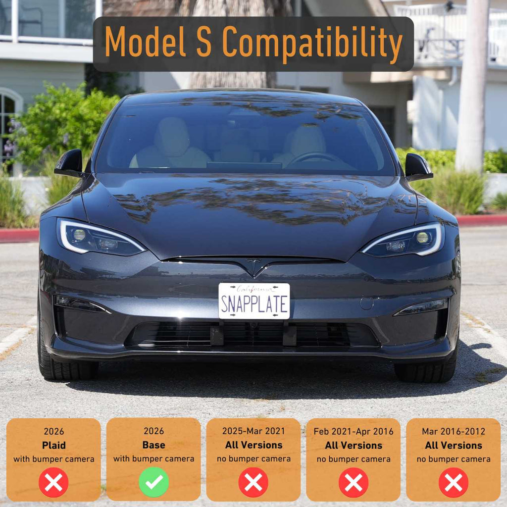 Tesla Model S SnapPlate Front License Plate Holder