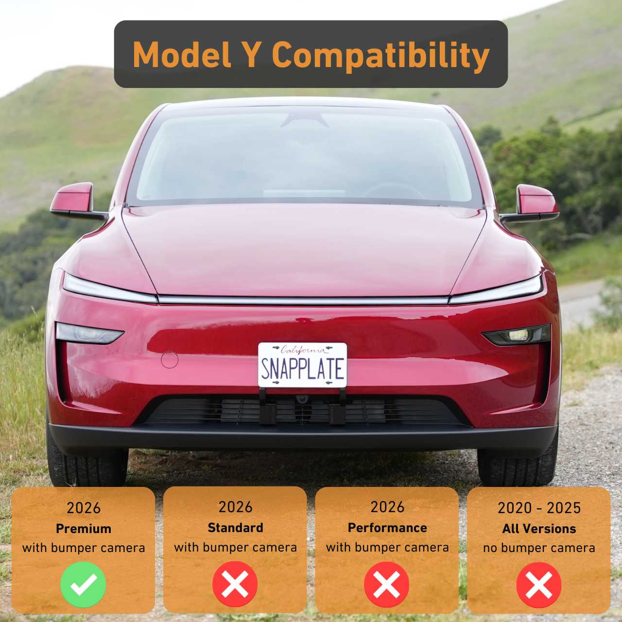 Tesla Model Y SnapPlate Front License Plate Holder