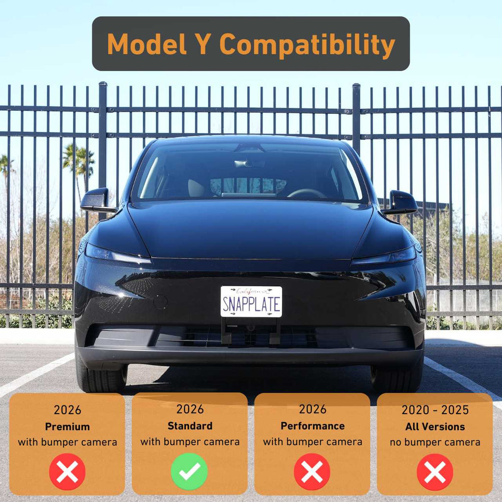 Tesla Model Y SnapPlate Front License Plate Holder