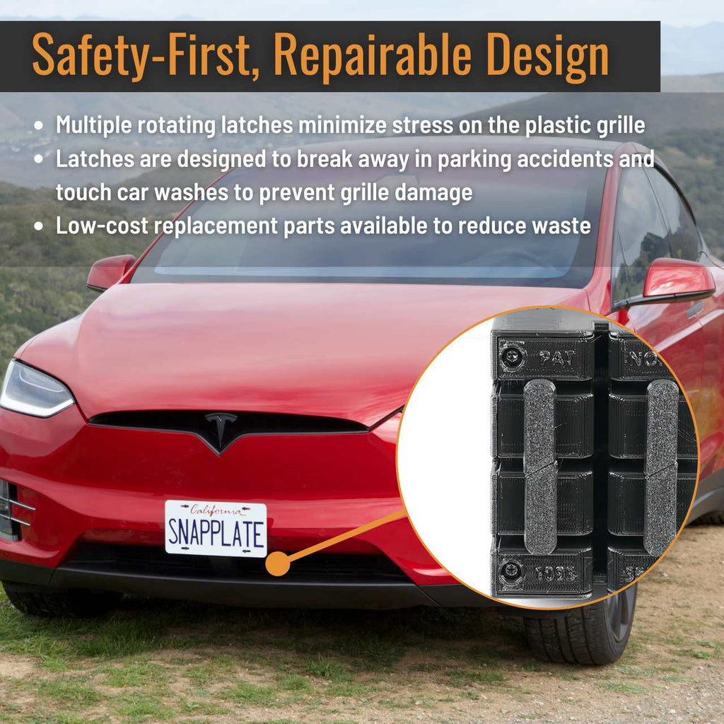 Tesla Model X SnapPlate Front License Plate Holder