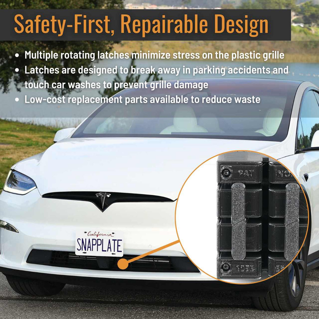 Tesla Model X SnapPlate Front License Plate Holder