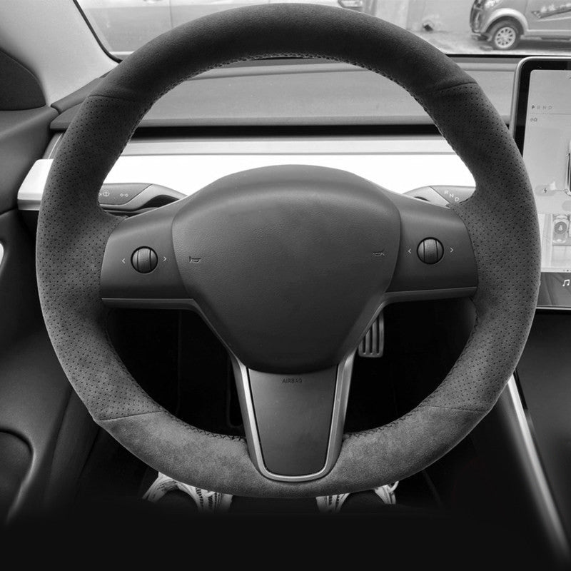 Alcantara Steering Wheel Cover for Model 3 / Y