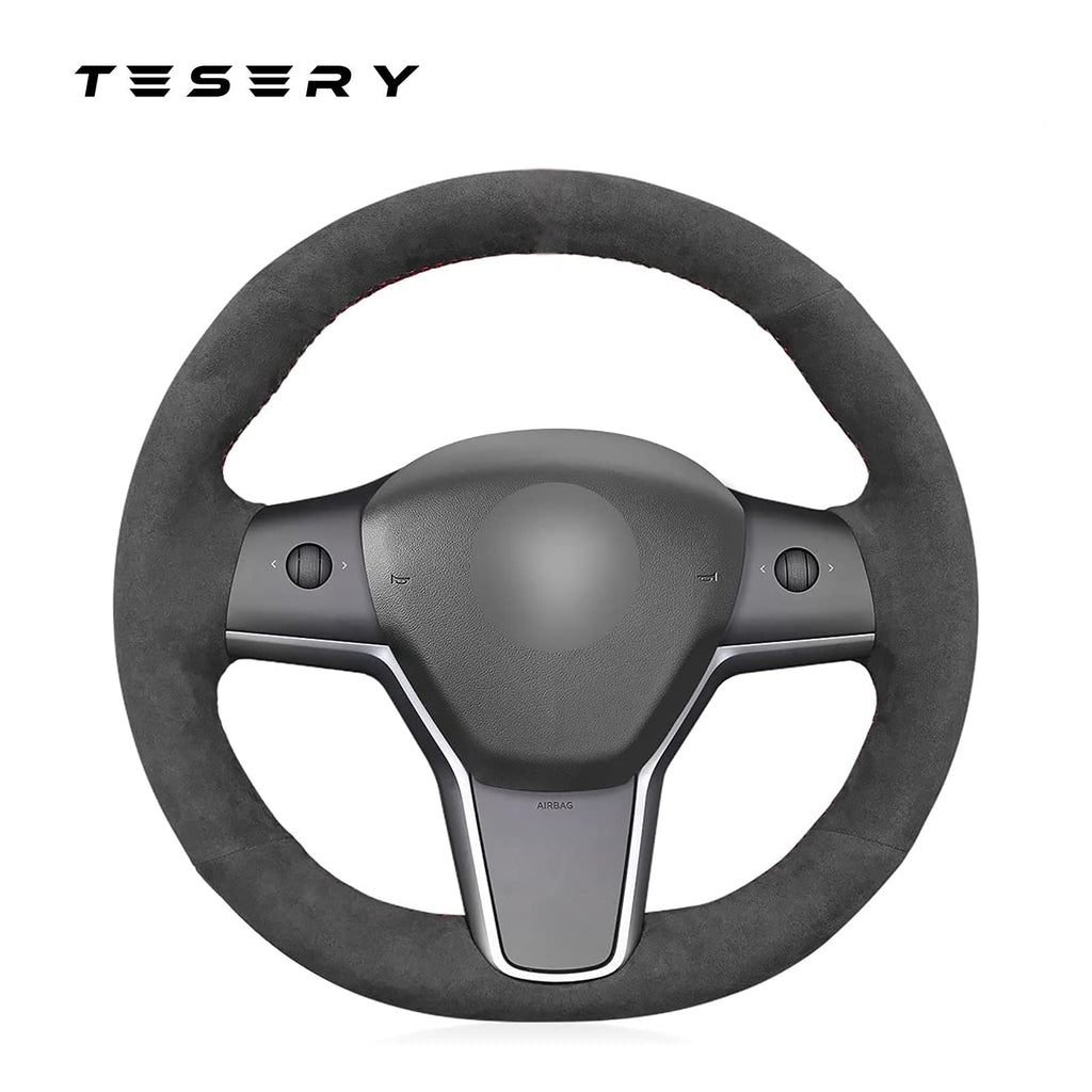 Alcantara Steering Wheel Cover for Model 3 / Y