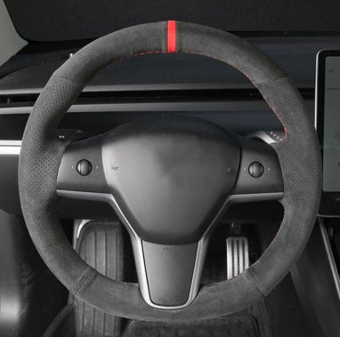 Alcantara Steering Wheel Cover for Model 3 / Y