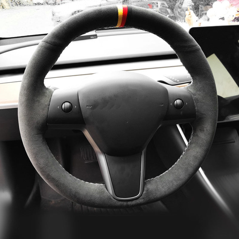 Alcantara Steering Wheel Cover for Model 3 / Y