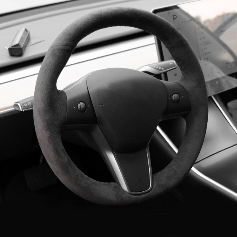 Alcantara Steering Wheel Cover for Model 3 / Y