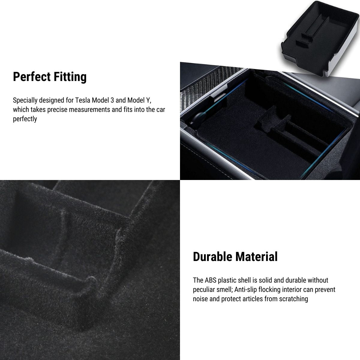 Armrest Organizer Console Tray for Model 3 / Model Y