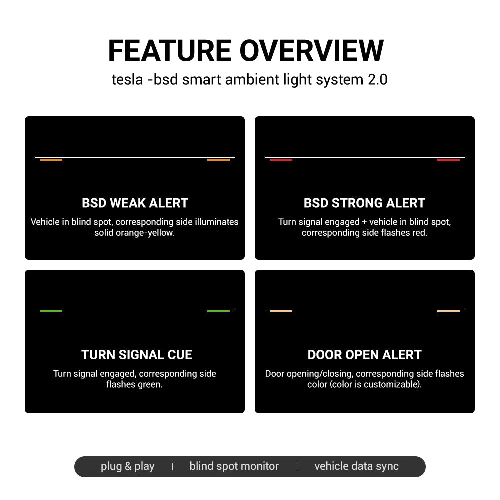 NeuroLight丨Model 3/Y Dashboard RGB Lights with Integrated BSD System