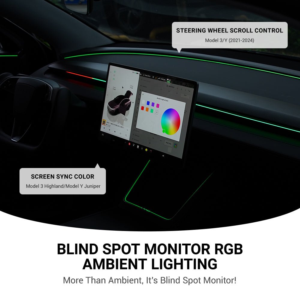 NeuroLight丨Model 3/Y Dashboard RGB Lights with Integrated BSD System
