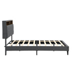 King-Size Upholstered Platform Bed Frame with Modern Button-Tufted