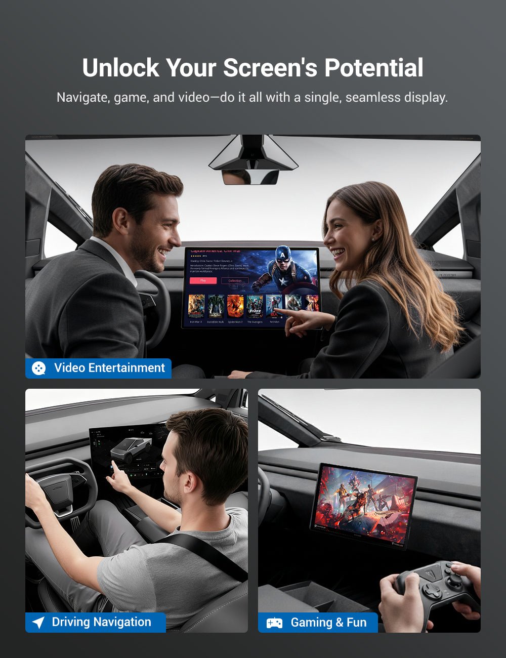 Center Screen Swivel Rotating Mount Kit for Cybertruck |