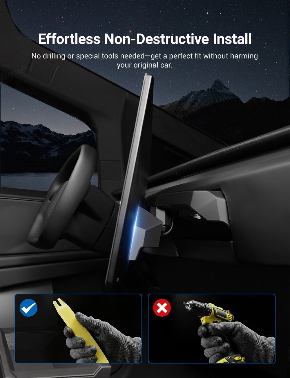 Center Screen Swivel Rotating Mount Kit for Cybertruck |