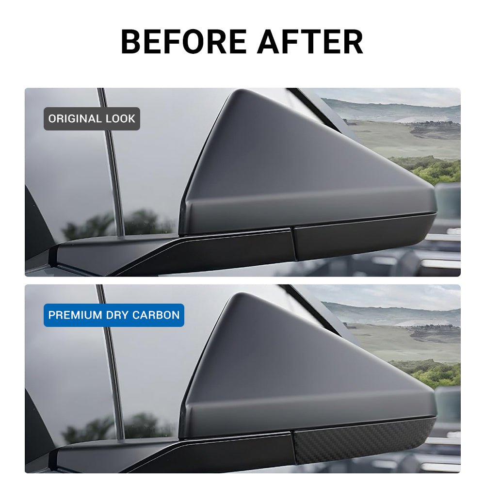 Cybertruck Side Mirror Cover | Real Dry Carbon Fiber Trim |