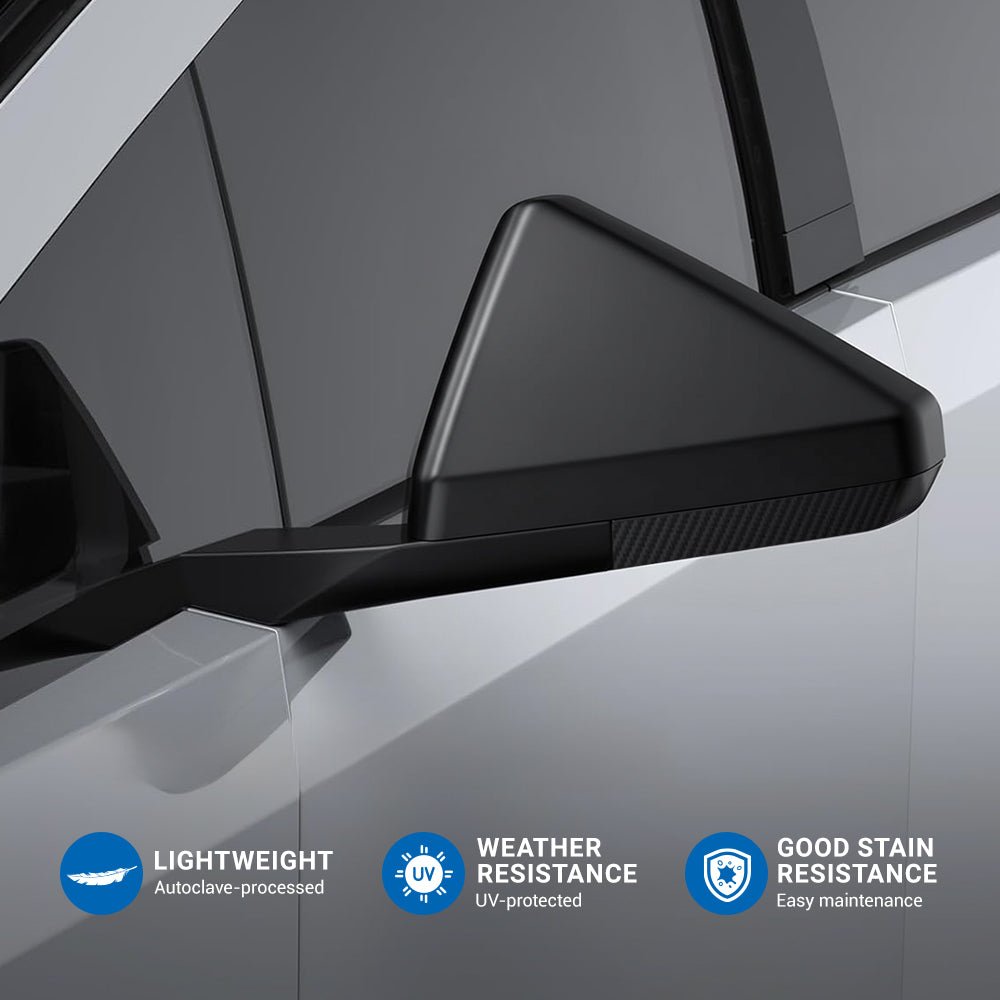 Cybertruck Side Mirror Cover | Real Dry Carbon Fiber Trim |