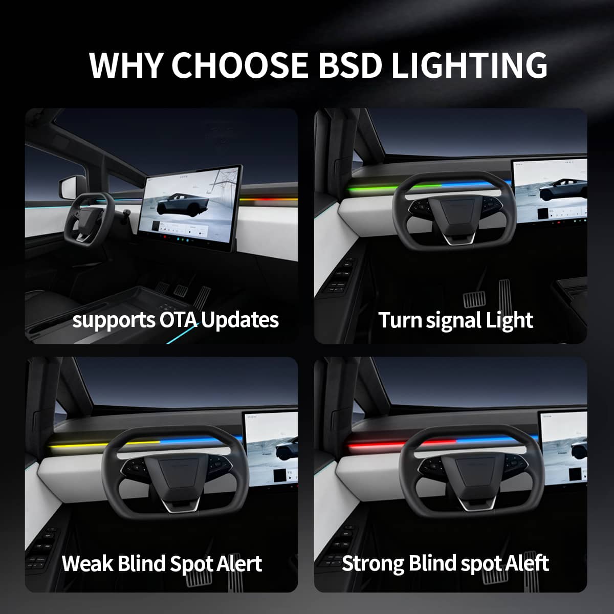 Cybertruck Smart BSD Blind Spot LED Ambient Lighting Kit |