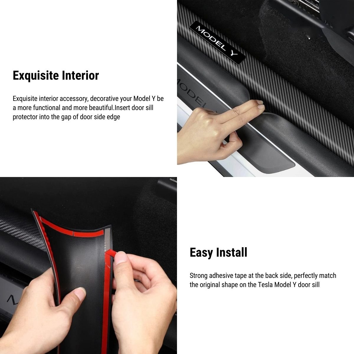 Door Sill Protector Front & Rear for Tesla Model Y / 3