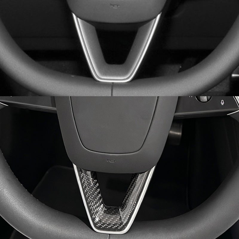 Dry Carbon Fiber Steering Wheel V-Cover for Model 3 Highland & Y Juniper