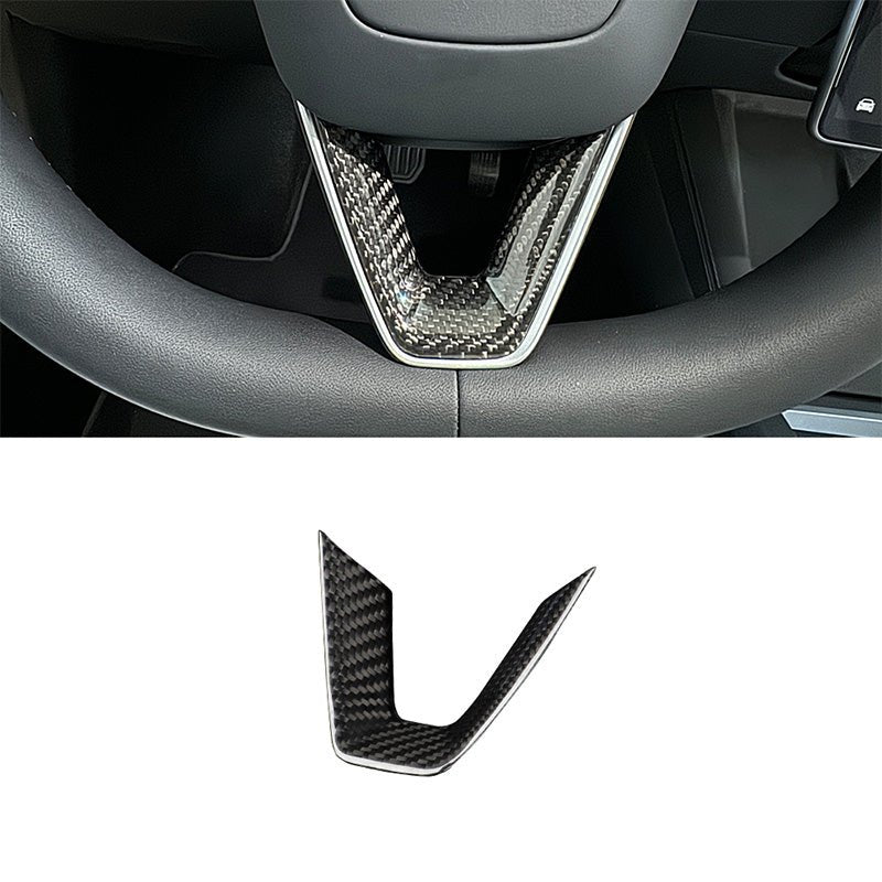 Dry Carbon Fiber Steering Wheel V-Cover for Model 3 Highland & Y Juniper