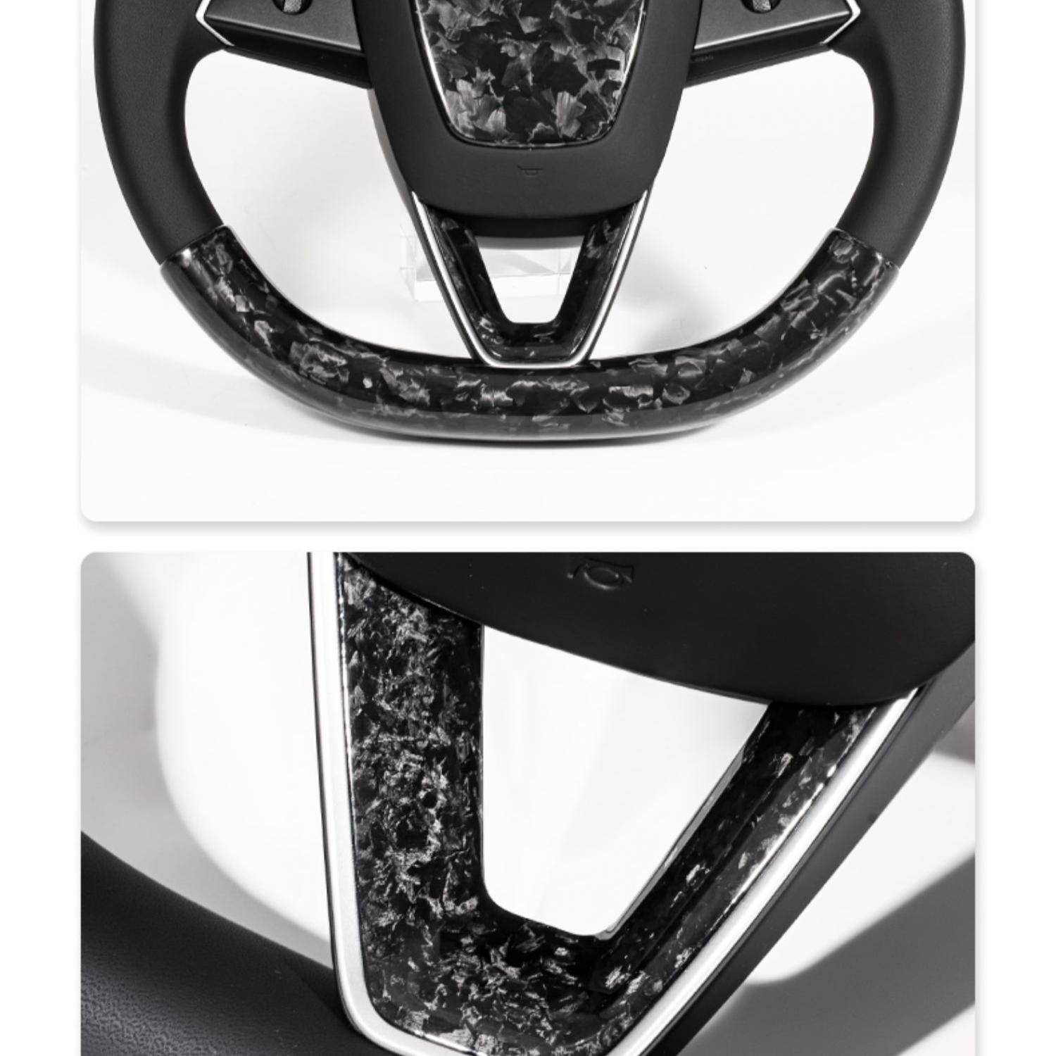 Dry Carbon Fiber Steering Wheel V-Cover for Model 3 Highland & Y Juniper