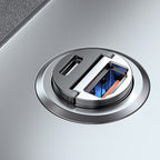 Dual-Port Fast Car Charger | PD 3.0 + QC 3.0 | 30W Output | Ultra-Compact Design