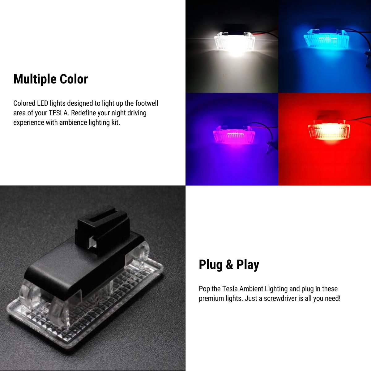 Footwell LED Lights for Model 3/Y/S/X