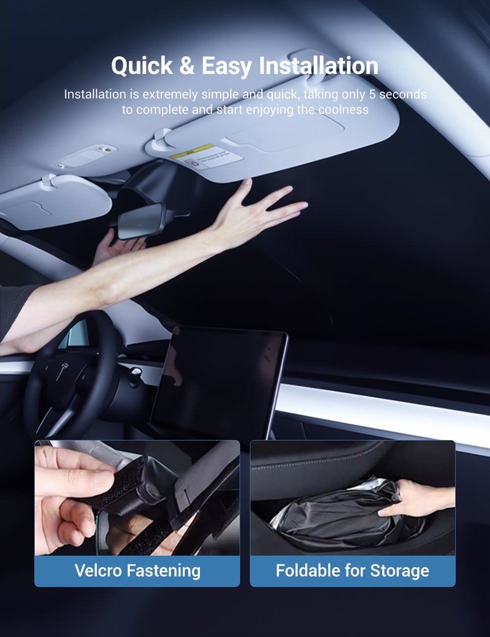 Front Windshield Sunshade for Model 3 / Model Y |