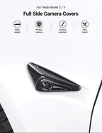 Full Side Camera Covers for Tesla Model 3 / Y - Carbon Fiber Exterior Mods