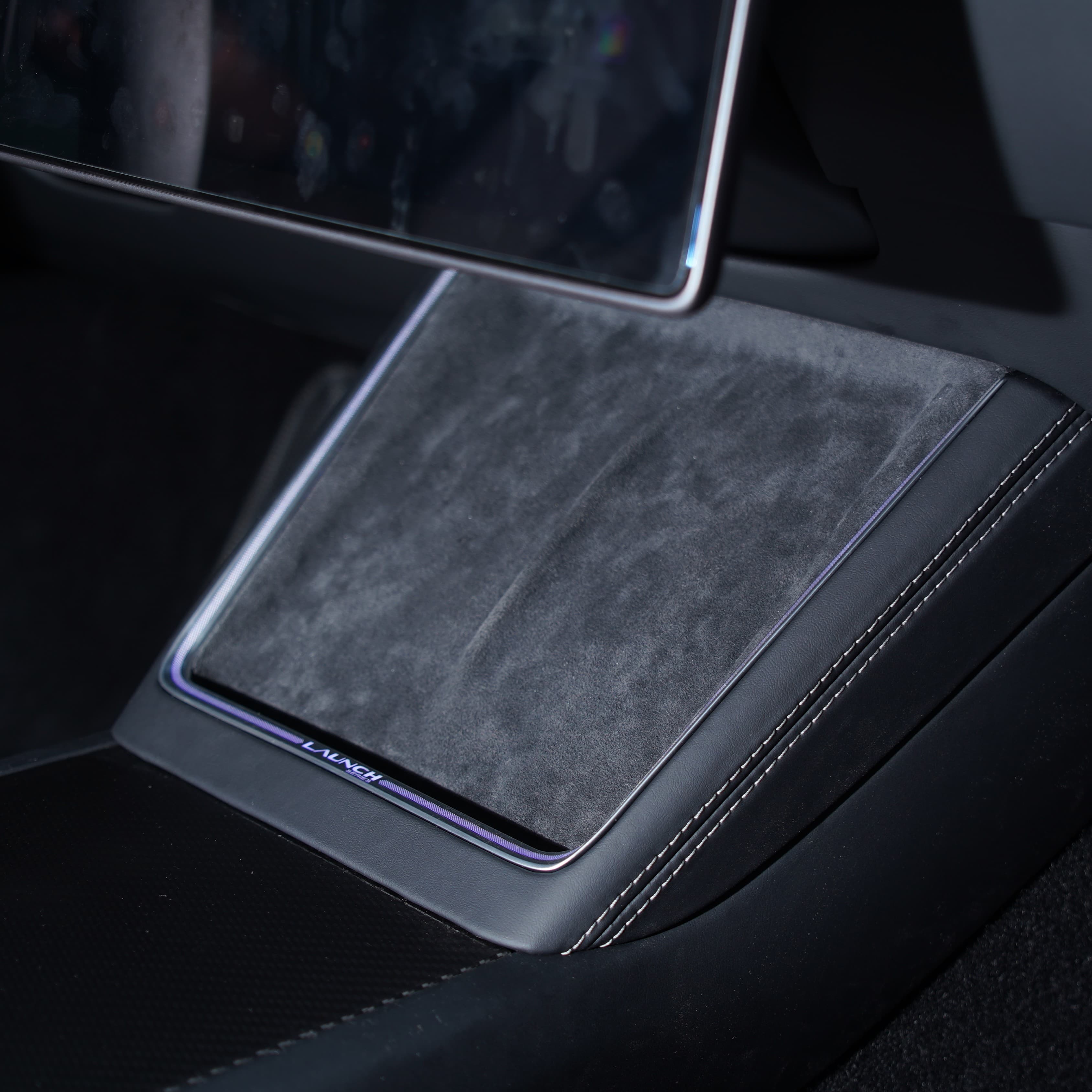 Laser-Carved Ambient Light for Model Y Juniper Wireless Charging Port |