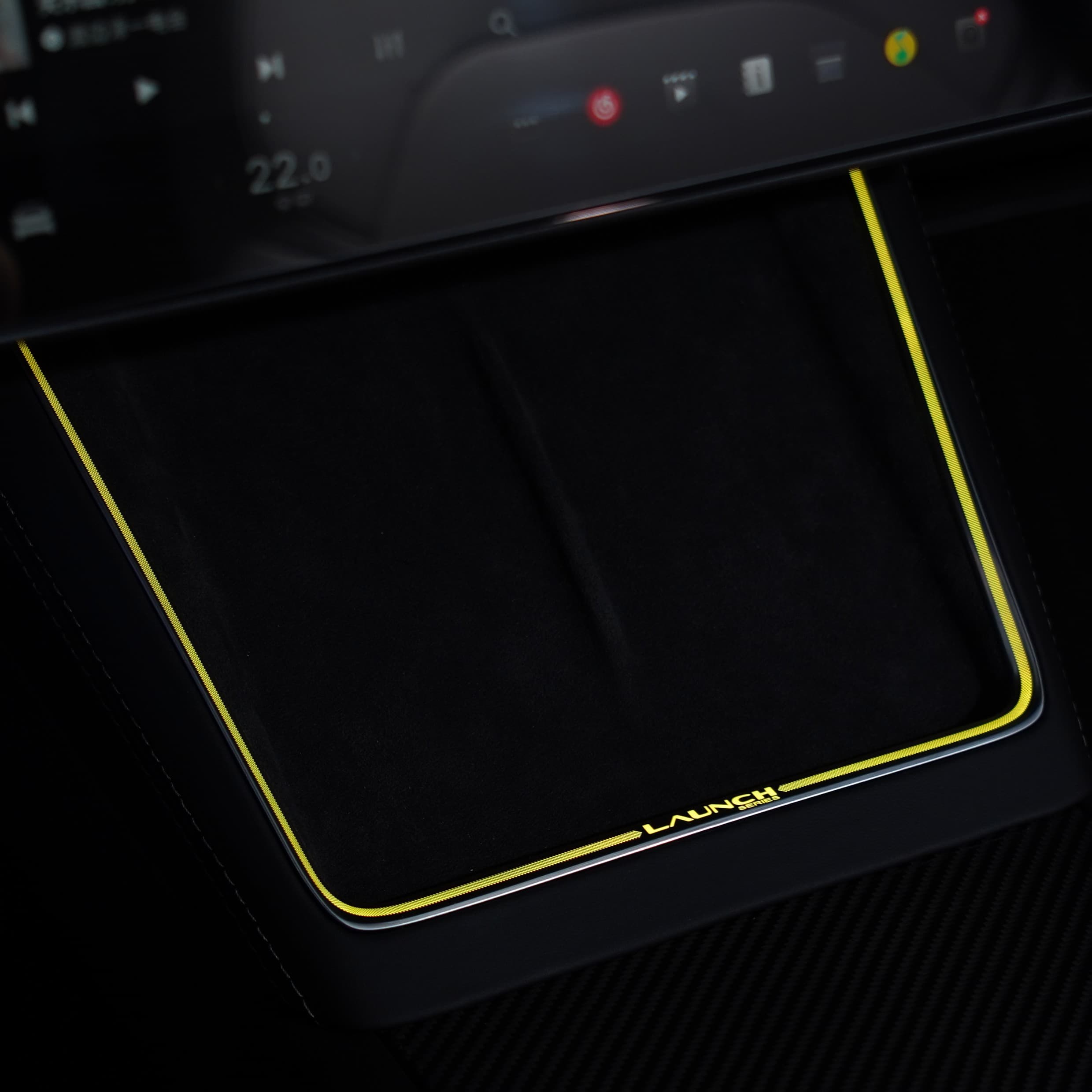 Laser-Carved Ambient Light for Model Y Juniper Wireless Charging Port |