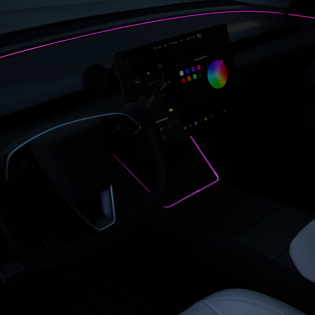 Laser-Carved Ambient Light for Model Y Juniper Wireless Charging Port |