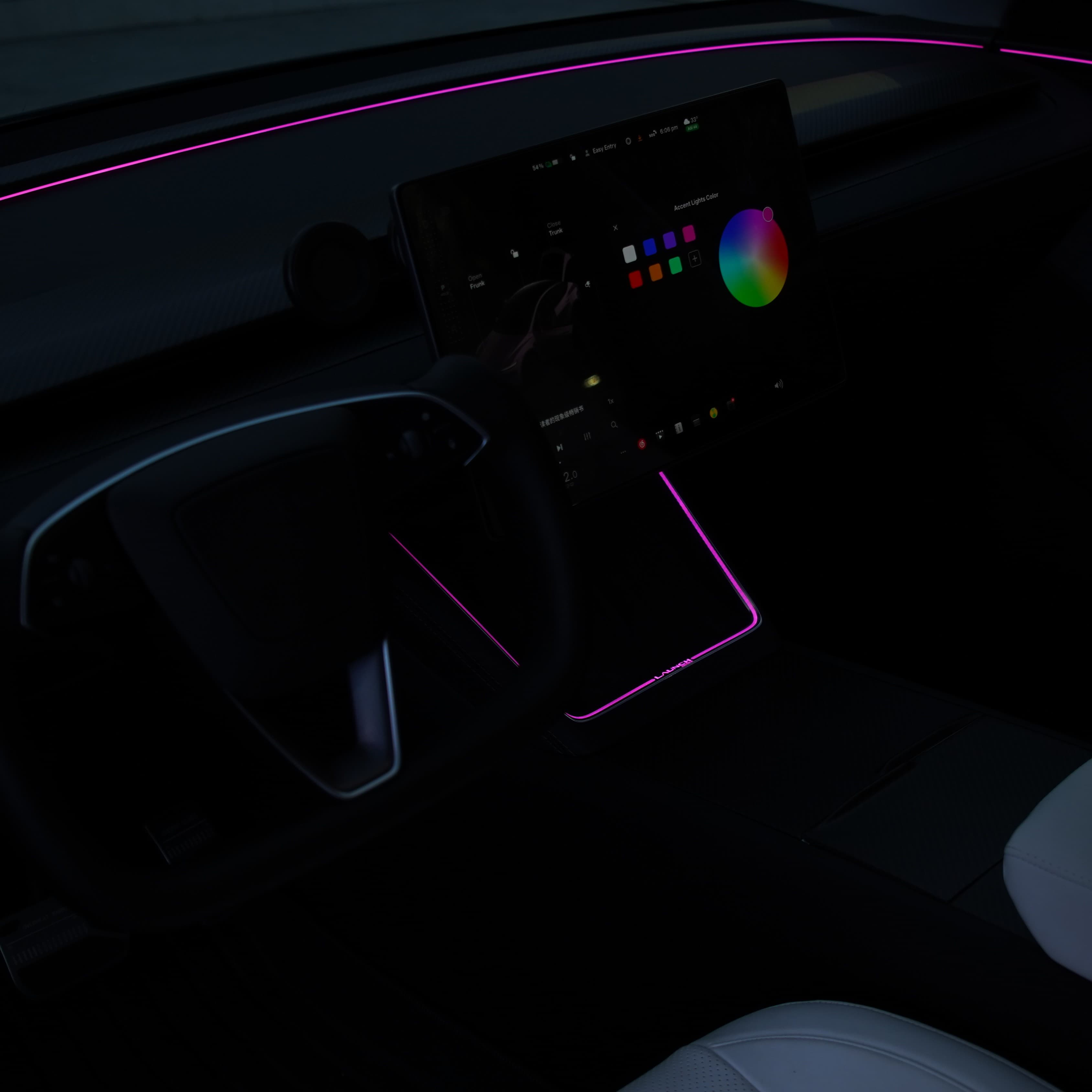 Laser-Carved Ambient Light for Model Y Juniper Wireless Charging Port |