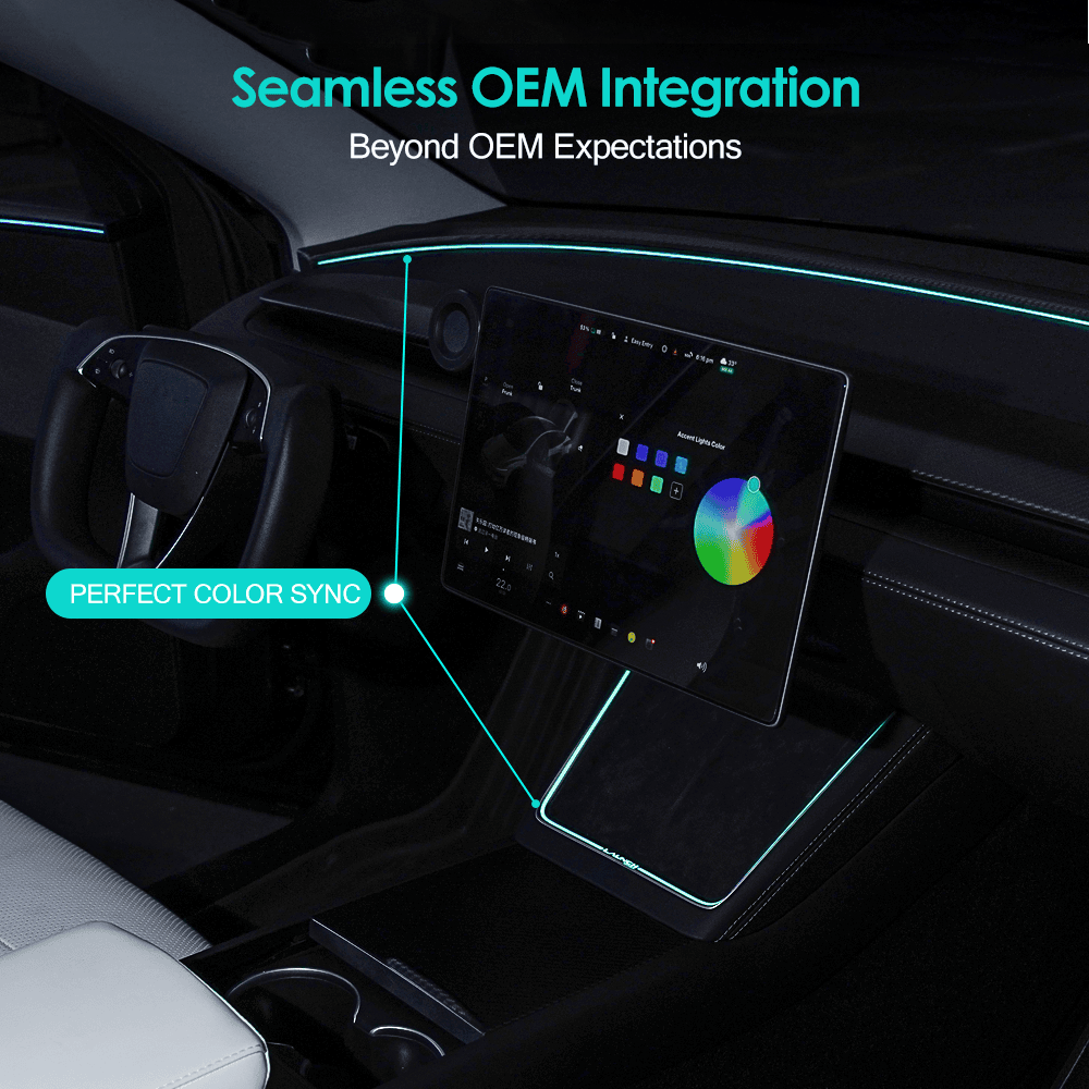 Laser-Carved Ambient Light for Model Y Juniper Wireless Charging Port |