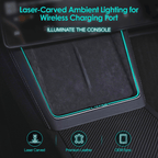 Laser-Carved Ambient Light for Model Y Juniper Wireless Charging Port |