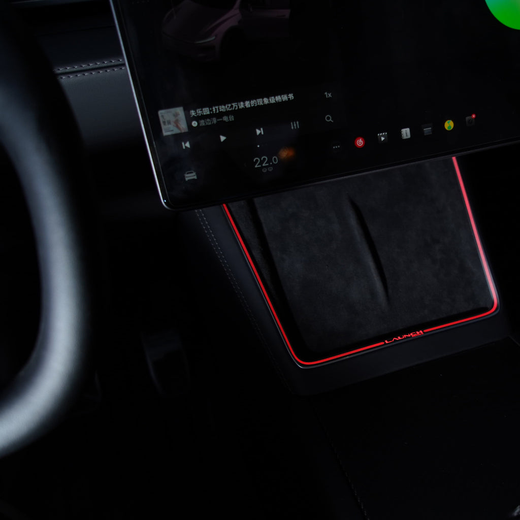 Laser-Carved Ambient Light for Model Y Juniper Wireless Charging Port |