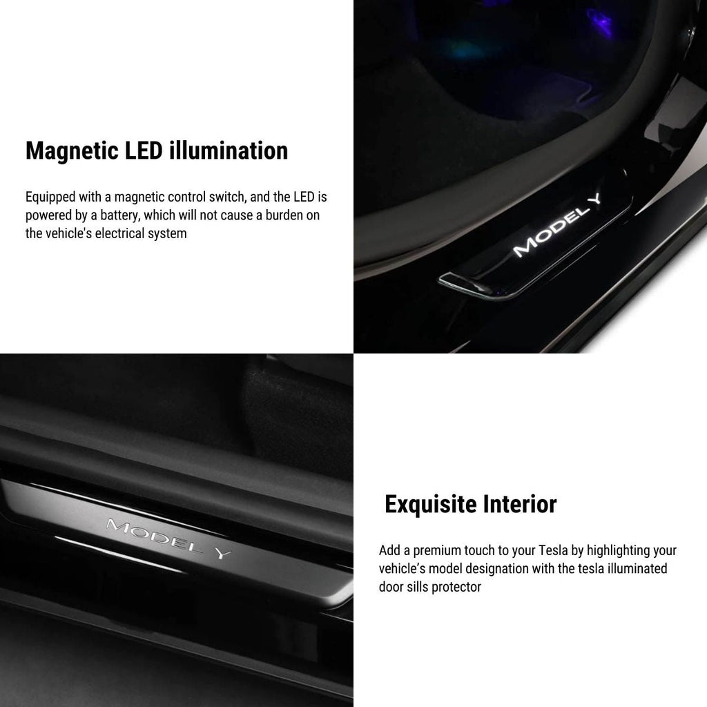LED illuminated Welcome Pedal Door Sill Protector for Model Y / 3 |