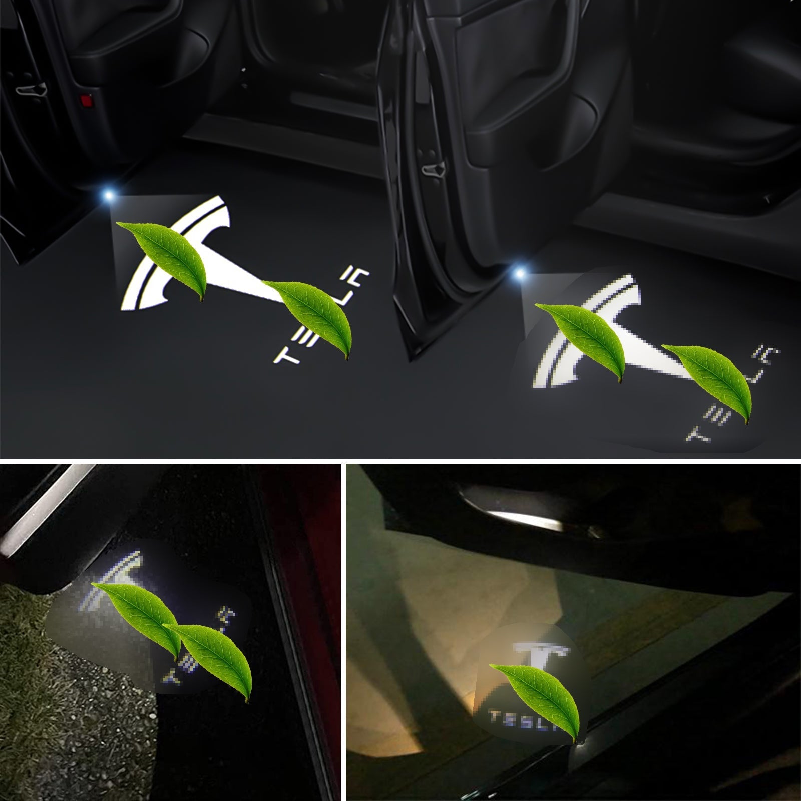 LED Logo Tesla Puddle Lights for Model 3/Y/S/X |